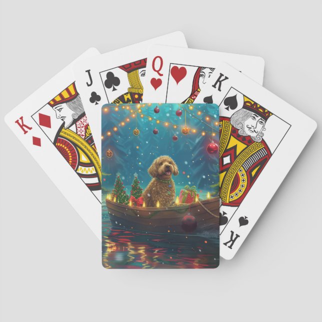 Baraja De Cartas Navidades de Goldendoodle (Reverso)