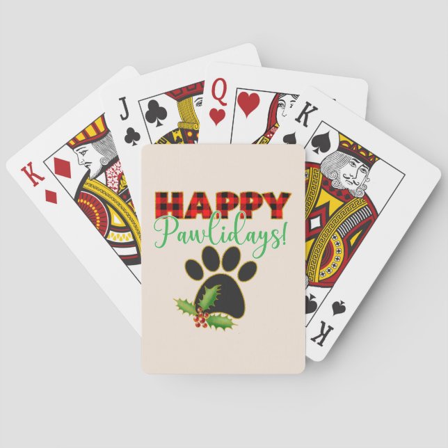 Baraja De Cartas Navidades de impresión de papas rojas de búfalo (Reverso)