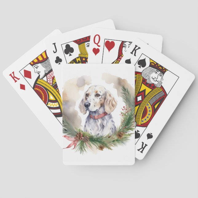 Baraja De Cartas Navidades de Inglaterra Wreath Festive Pup (Reverso)