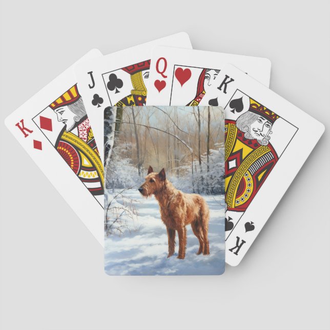 Baraja De Cartas Navidades de Irish Terrier Let It Snow (Reverso)