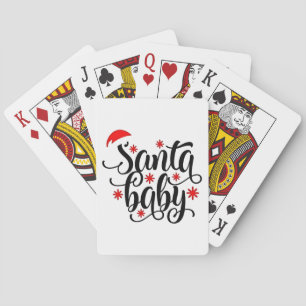 Baraja De Cartas Navidades de la Invitación de embarazo de Santa Ma