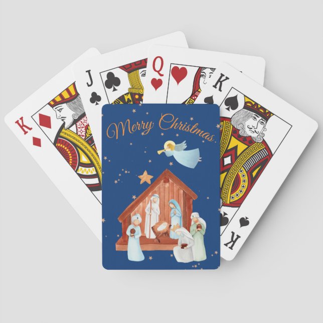 Baraja De Cartas Navidades de Natividad y Estrellas (Reverso)