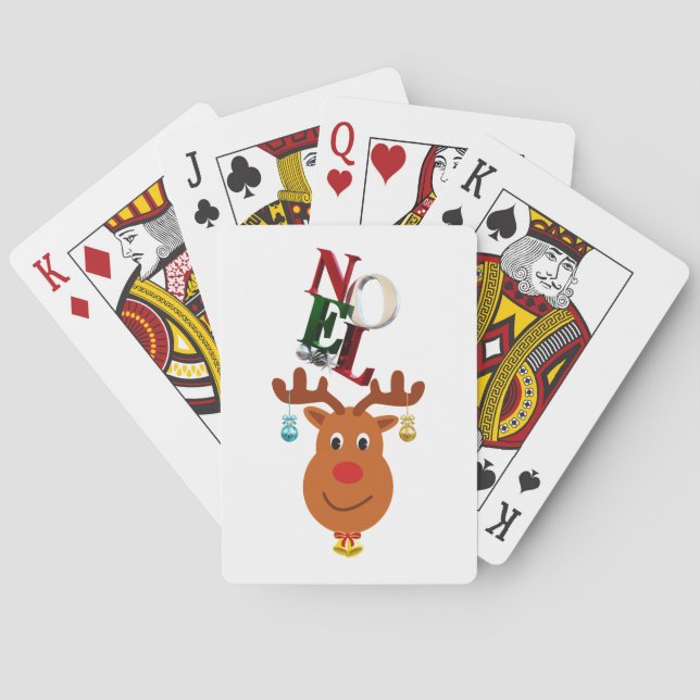 Baraja De Cartas Navidades de Noel Deer Bells Bauble Rudolf Snowfla (Reverso)