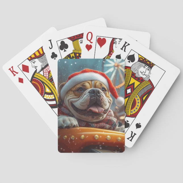 Baraja De Cartas Navidades de Pascua de Perro Bullmastiff (Reverso)