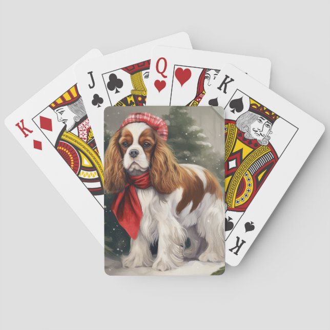 Baraja De Cartas Navidades de Perro Cavalier King Charles Spaniel (Reverso)
