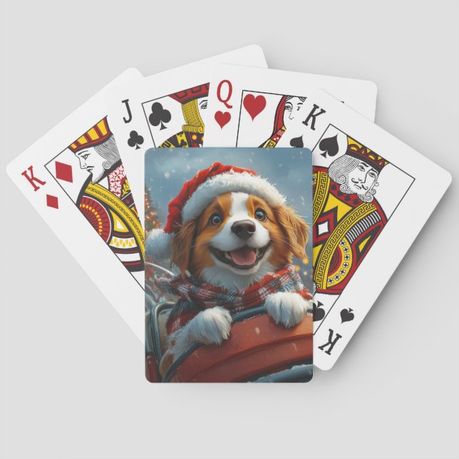 Baraja De Cartas Navidades de perros de Bretaña Spaniel (Reverso)