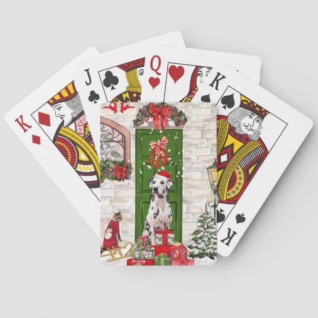 Baraja De Cartas Navidades de perros de Dalmacia (Reverso)