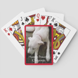 Baraja De Cartas Navidades de perros que duermen durmientes rojos