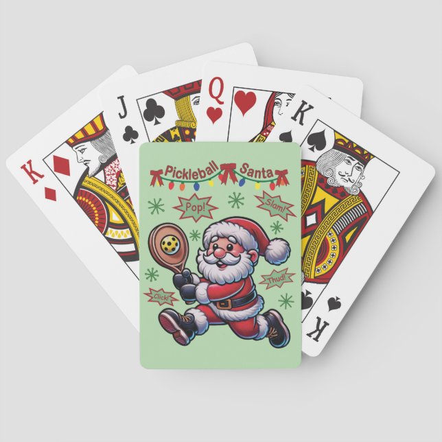 Baraja De Cartas Navidades de Pickleball Santa Claus (Reverso)