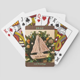 Baraja De Cartas Navidades de playa de la costa tropical SEAS y Gre