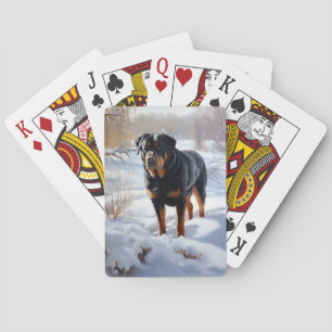 Baraja De Cartas Navidades de Rottweiler Let It Snow