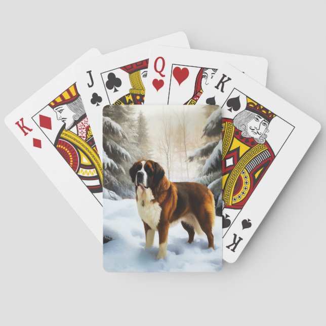 Baraja De Cartas Navidades de Saint Bernard Let It Snow (Reverso)