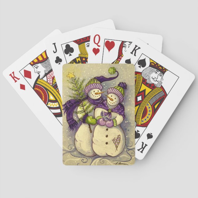 Baraja De Cartas navidades de Snowmen 4882 (Reverso)