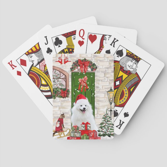 Baraja De Cartas Navidades de Spitz Dog (Reverso)