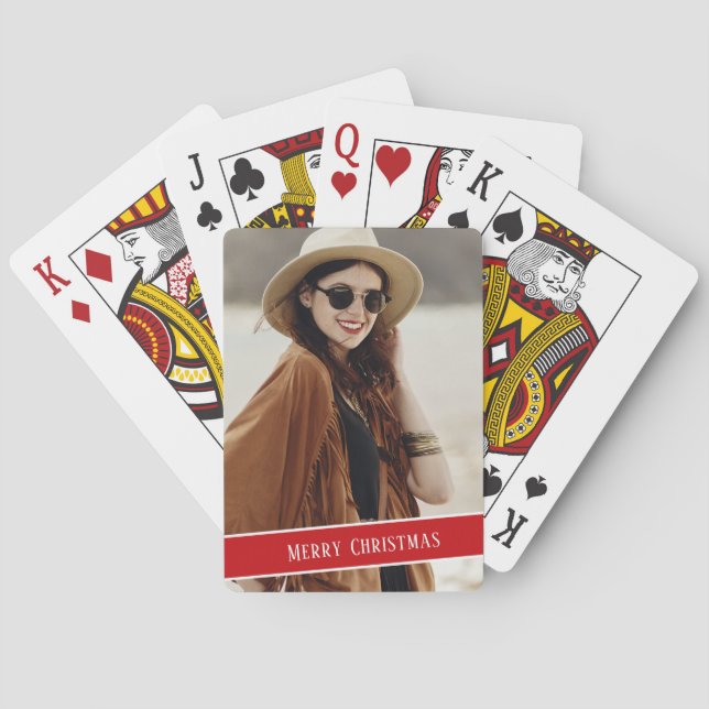 Baraja De Cartas Navidades de texto y fotos de personalizados (Reverso)