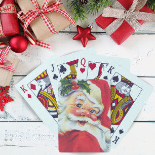Baraja De Cartas Navidades de Vintage Holly Jolly Santa Claus