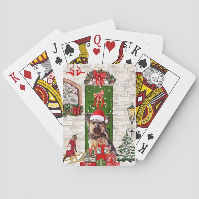 Baraja De Cartas Navidades de Yorkie Dog (Reverso)