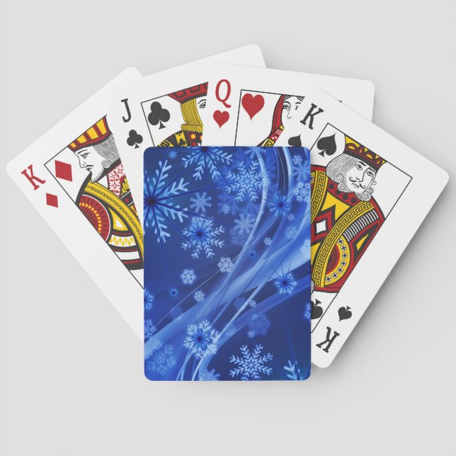 Baraja De Cartas Navidades del Blue Winter Snowflakes (Reverso)