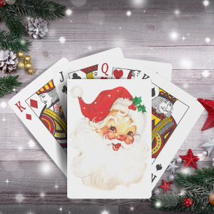 Baraja De Cartas navidades del Retro Santa Claus de los años 1950