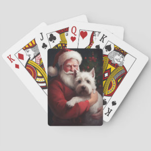 Baraja De Cartas Navidades del West Highland White Terrier Santa Cl