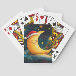Baraja De Cartas Navidades divertidos celebran la galaxia lunar