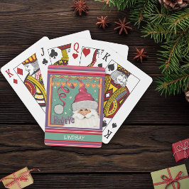 Baraja De Cartas Navidades divertidos Nombre personalizado Santa In