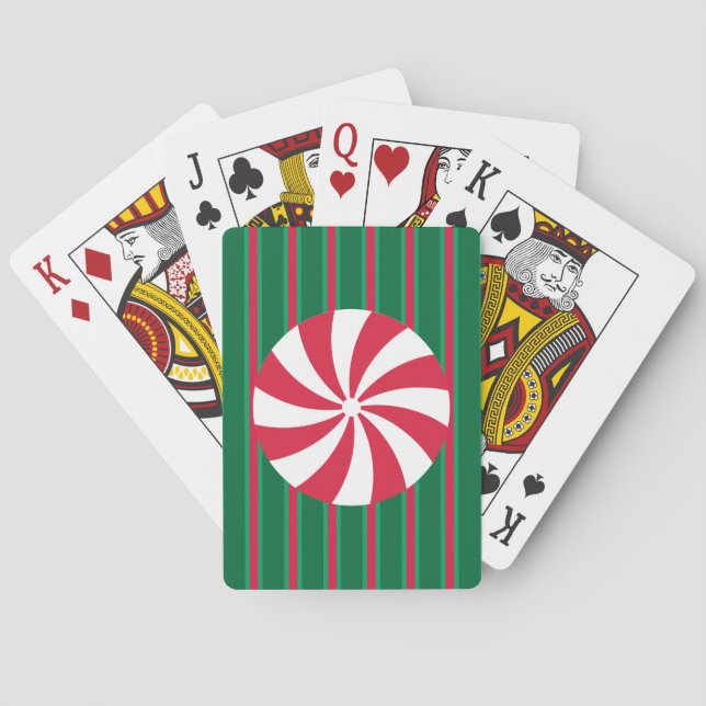 Baraja De Cartas Navidades divertidos y aficionados Peppermint Cand (Reverso)
