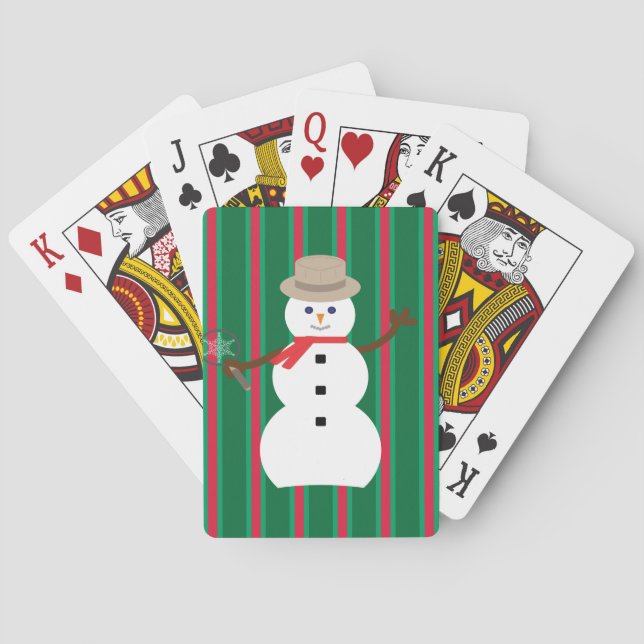 Baraja De Cartas Navidades divertidos y entusiastas Detective Snowm (Reverso)