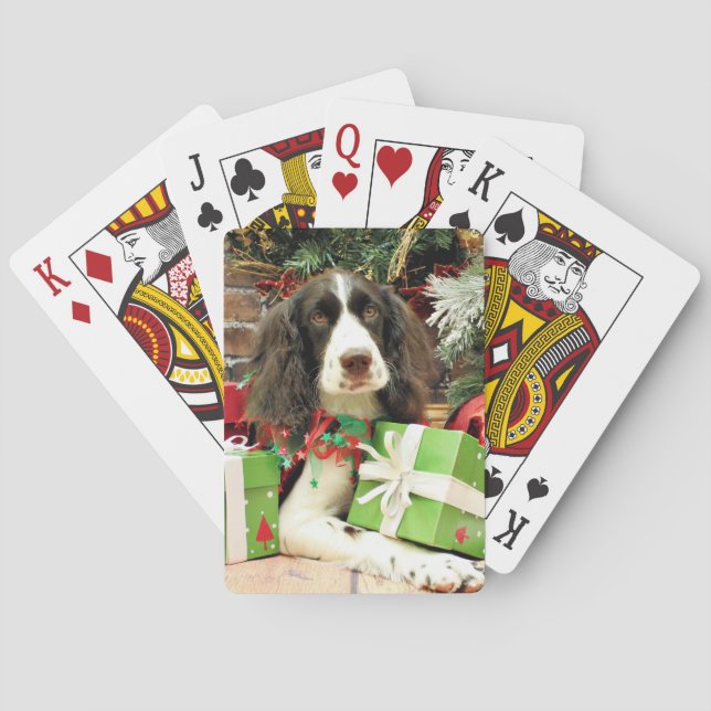 Baraja De Cartas Navidades - English Springer Spaniel - Kinzie (Reverso)