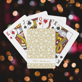 Baraja De Cartas Navidades Estrellas Oro Patrón de Lujo Personaliza
