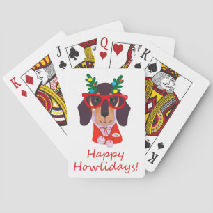 Baraja De Cartas Navidades felices perros divertidos Dachshund mode