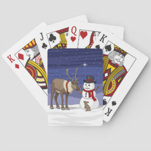 Baraja De Cartas Navidades felices Snowman y renos tristes