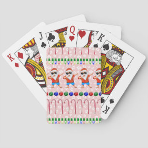 Baraja De Cartas Navidades feos Dabbing Santa On Red