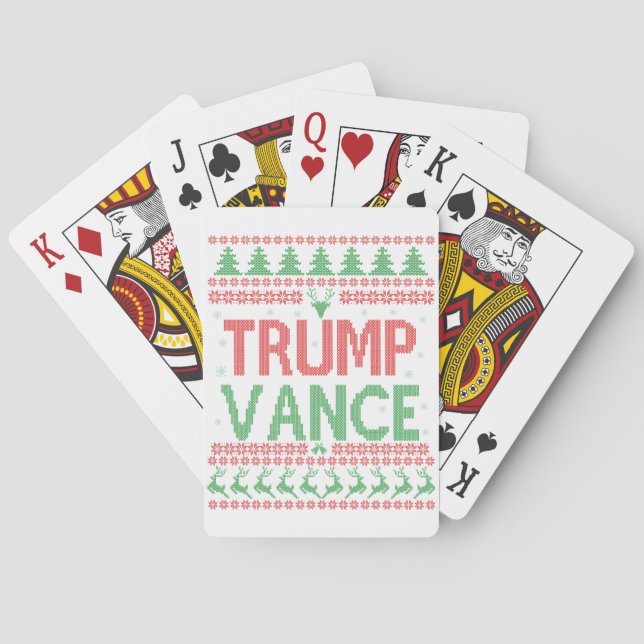Baraja De Cartas Navidades feos republicanos de Trump vance celebra (Reverso)