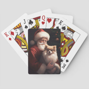 Baraja De Cartas Navidades festivos de Pomerania con Santa Claus