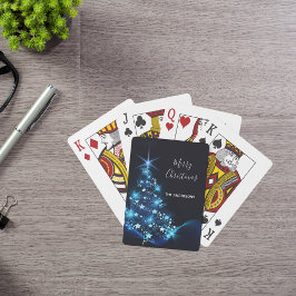 Baraja De Cartas Navidades fiesta árbol negro azul moderno