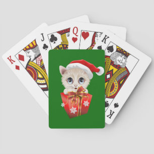 Baraja De Cartas Navidades gatitos Santa con regalo