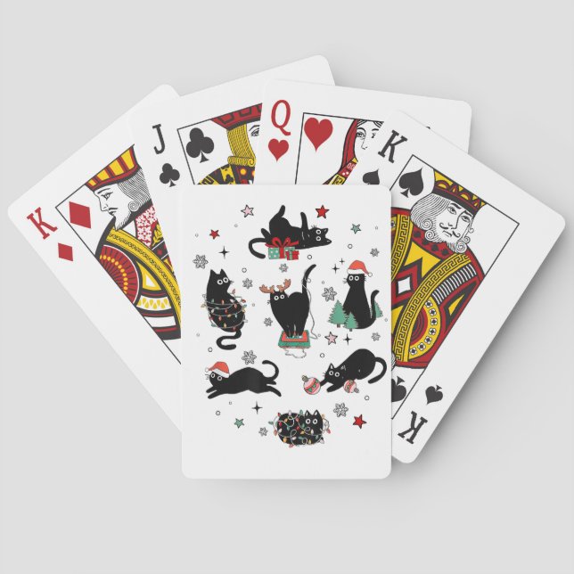 Baraja De Cartas Navidades Gatos Negros (Reverso)