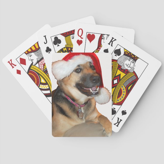 Baraja De Cartas Navidades German Shepherd (Reverso)