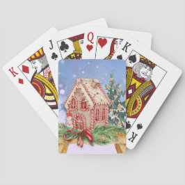 Baraja De Cartas Navidades Gingerbread House Watercolor
