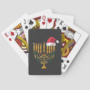 Baraja De Cartas Navidades Hanukkah Jewish Santa Menorah