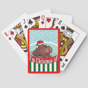 Baraja De Cartas Navidades Hipopótamo en Tub Caliente - Navidades A