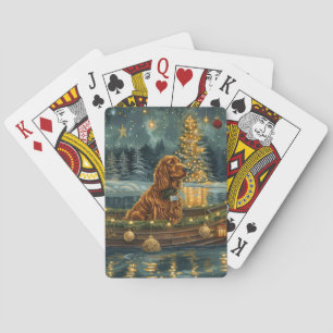 Baraja De Cartas Navidades irlandeses de la intemperie roja