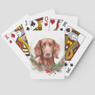 Baraja De Cartas Navidades irlandeses de la intemperie roja gritan 