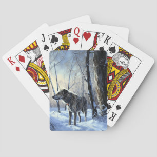 Baraja De Cartas Navidades irlandeses de Wolfhound Dejan Que Nieva