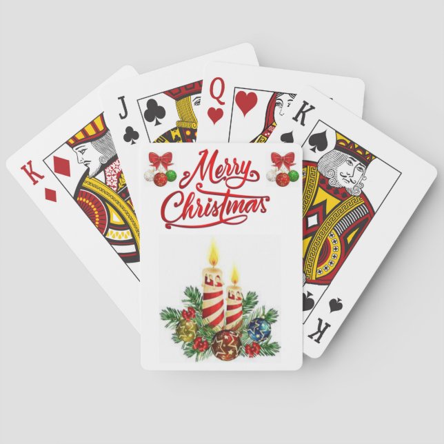 Baraja De Cartas Navidades Jugando La Tarjeta (Reverso)