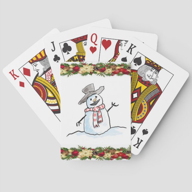 Baraja De Cartas Navidades Jugando La Tarjeta (Reverso)