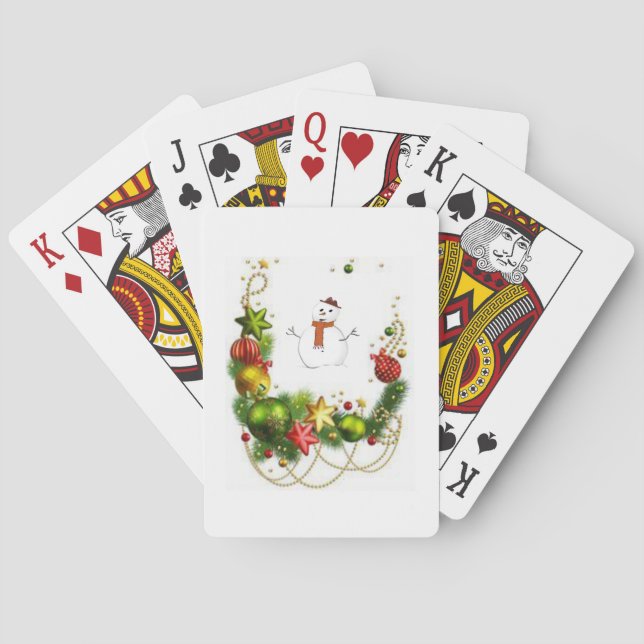 Baraja De Cartas Navidades Jugando La Tarjeta (Reverso)