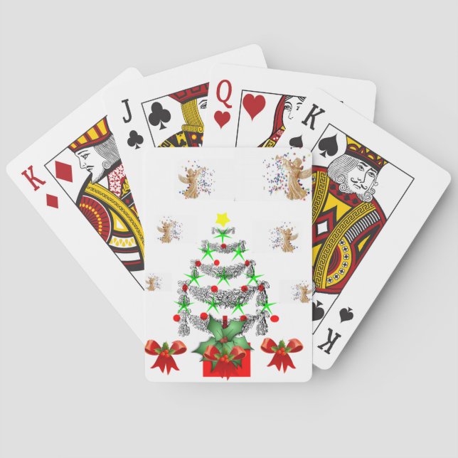 Baraja De Cartas Navidades Jugando La Tarjeta (Reverso)