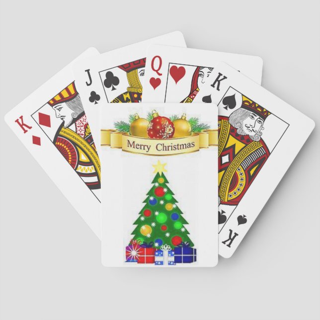 Baraja De Cartas Navidades Jugando La Tarjeta (Reverso)